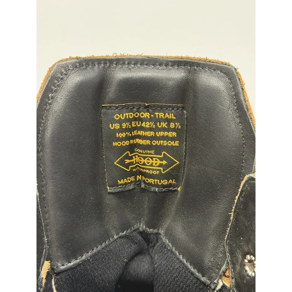 HOOD Rubber Co. Concord Leather Waterproof‎ Hiking Boots Vibram Sole Men's 9.5
